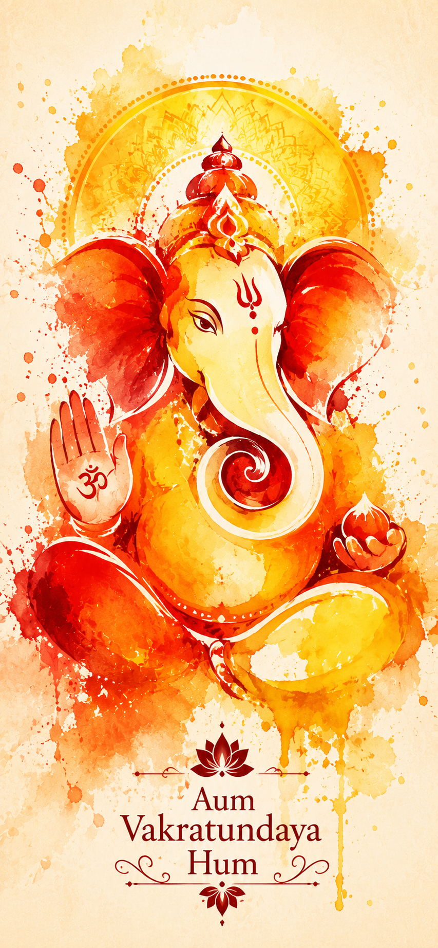 Abstract Watercolor Blessings Ganesha wallpaper