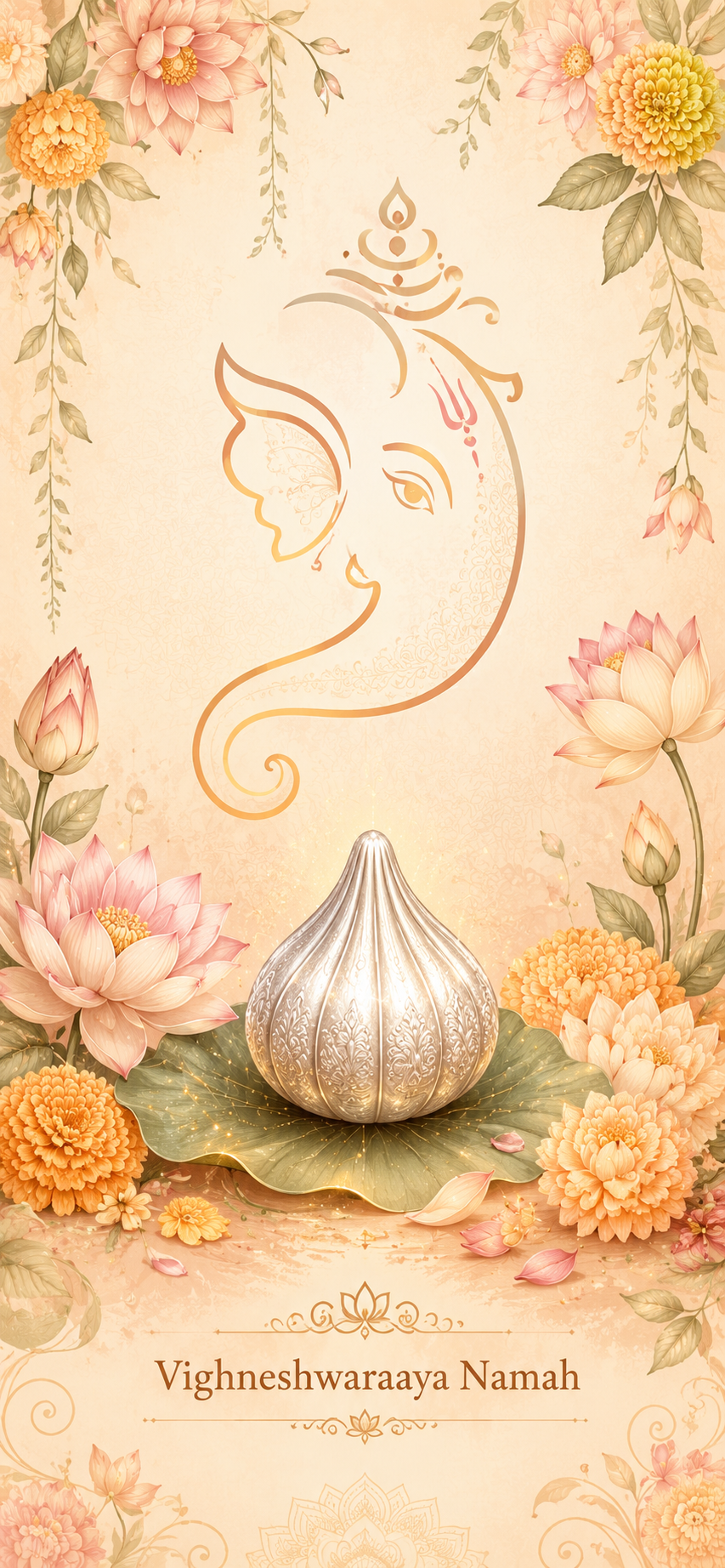 Modak and Blossom Abundance Ganesha wallpaper