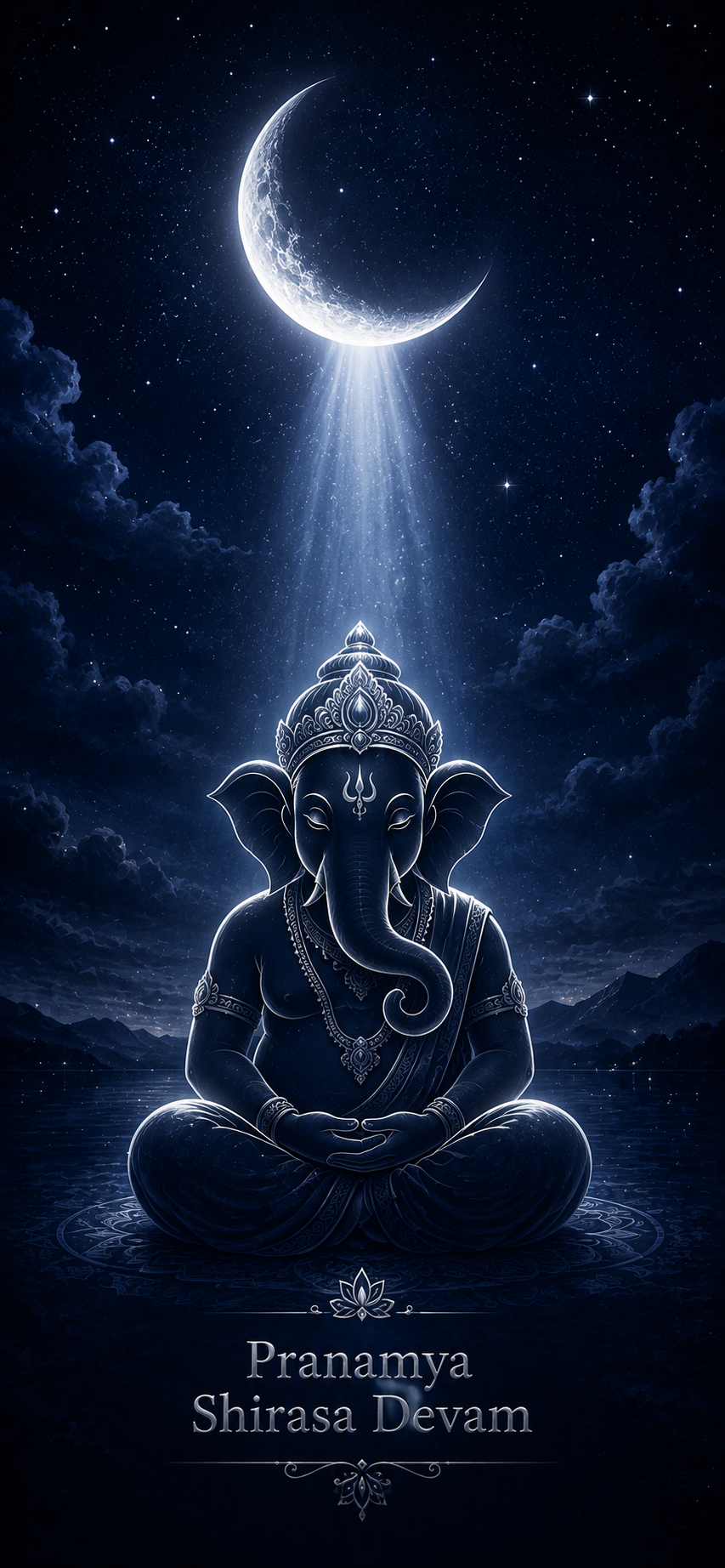 The Sankashti Chaturthi Moon and Ganesha wallpaper