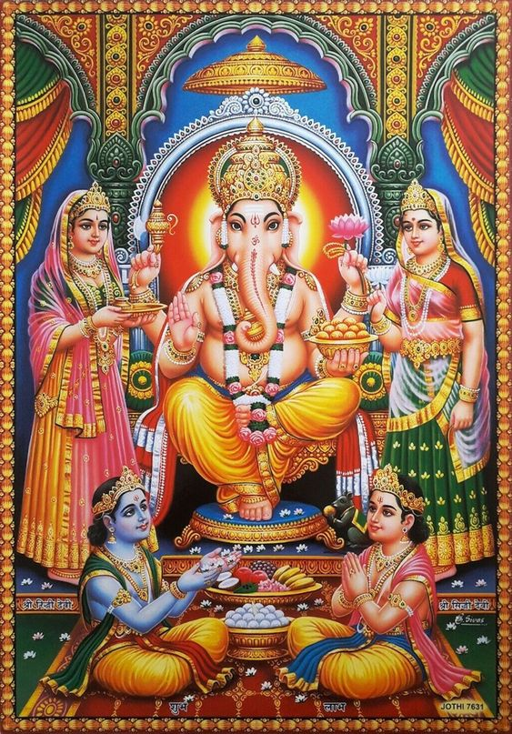 Ganesh Family with Riddhi Siddhi and sons , daughter