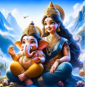 MAA DURGA AND GANESH