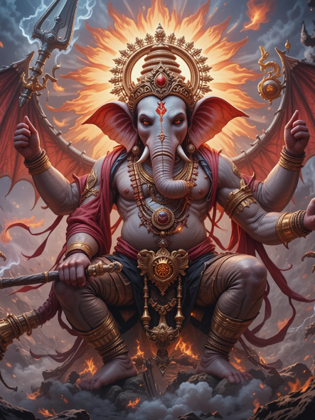 lord ganesh defeat lobhasur