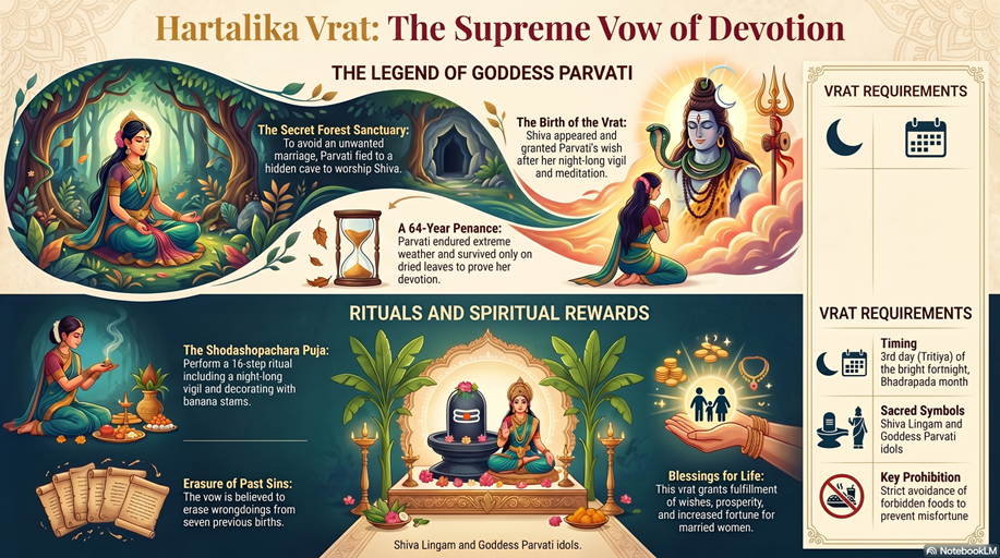 Hartalika Vrat Story - Goddess Parvati and Lord Shiva