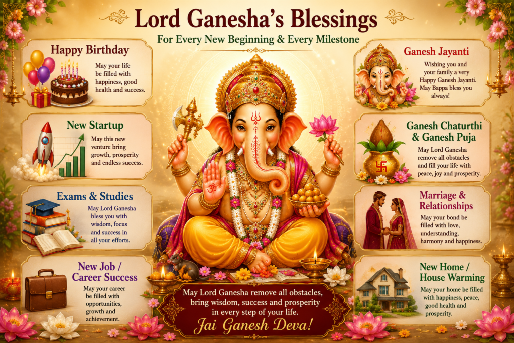 Lord Ganesh Blessing Wishes Greetings